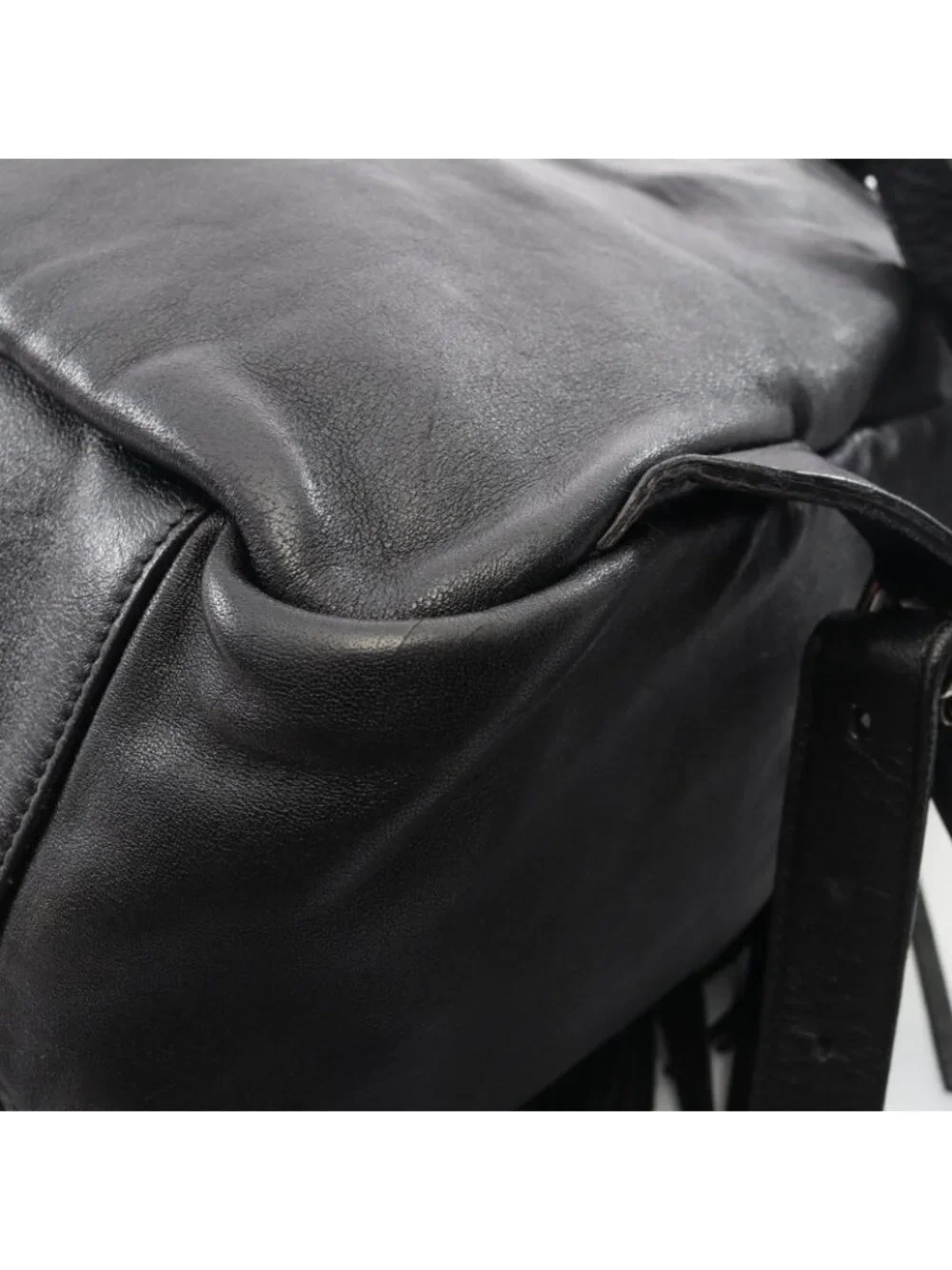 Saint Laurent Paris Backpack Festival Fringe Black Leather